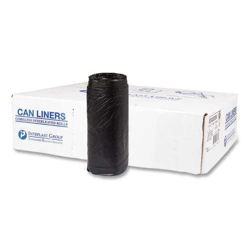 High-density Commercial Can Liners, 16 Gal, 8 Mic, 24" X 33", Black, 50 Bags/roll, 20 Interleaved Rolls/carton - Image 1