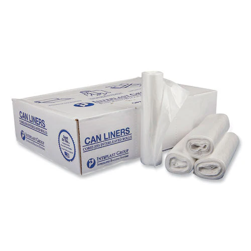 High-density Commercial Can Liners, 30 Gal, 16 Mic, 30" X 37", Clear, 25 Bags/roll, 20 Interleaved Rolls/carton - Image 1