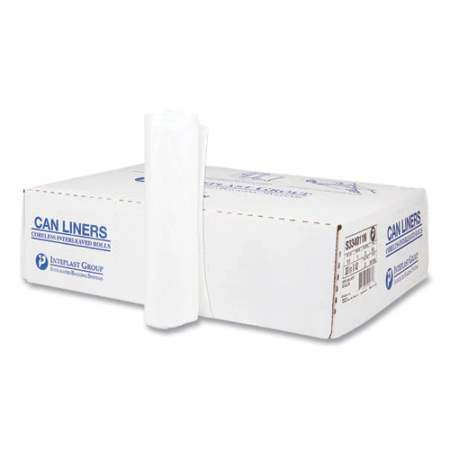 High-density Commercial Can Liners, 33 Gal, 11 Mic, 33" X 40", Clear, 25 Bags/roll, 20 Interleaved Rolls/carton - Image 1