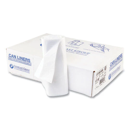 High-density Commercial Can Liners, 33 Gal, 16 Mic, 33" X 40", Clear, 25 Bags/roll, 10 Interleaved Rolls/carton - Image 1