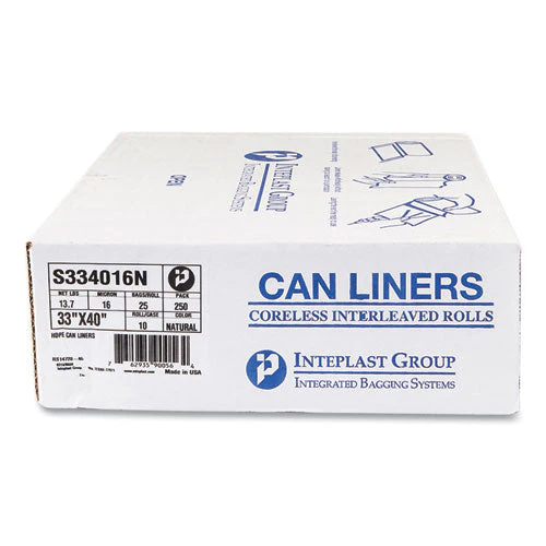 High-density Commercial Can Liners, 33 Gal, 16 Mic, 33" X 40", Clear, 25 Bags/roll, 10 Interleaved Rolls/carton - Image 3