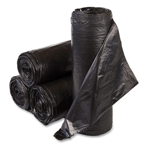 High-density Commercial Can Liners, 33 Gal, 22 Mic, 33" X 40", Black, 25 Bags/roll, 10 Interleaved Rolls/carton - Image 1