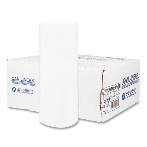 High-density Commercial Can Liners, 55 Gal, 17 Mic, 36" X 60", Clear, 25 Bags/roll, 8 Interleaved Rolls/carton - Image 1