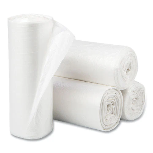 High-density Commercial Can Liners, 60 Gal, 12 Mic, 38" X 60", Clear, 25 Bags/roll, 8 Interleaved Rolls/carton - Image 1