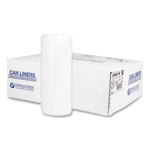 High-density Commercial Can Liners, 60 Gal, 17 Mic, 38" X 60", Clear, 25 Bags/roll, 8 Interleaved Rolls/carton - Image 1