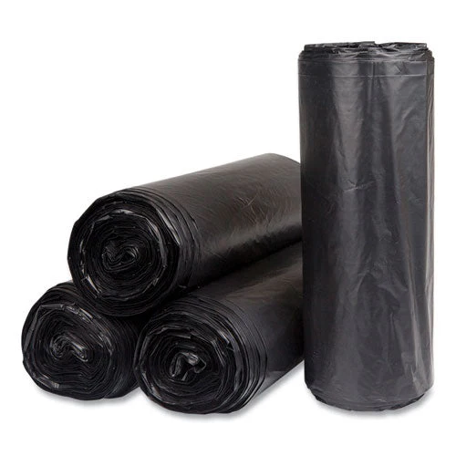 High-density Commercial Can Liners, 60 Gal, 22 Mic, 38" X 60", Black, 25 Bags/roll, 6 Interleaved Rolls/carton - Image 2