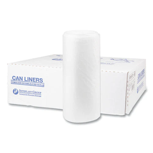 High-density Commercial Can Liners, 60 Gal, 22 Mic, 38" X 60", Clear, 25 Bags/roll, 6 Interleaved Rolls/carton - Image 1