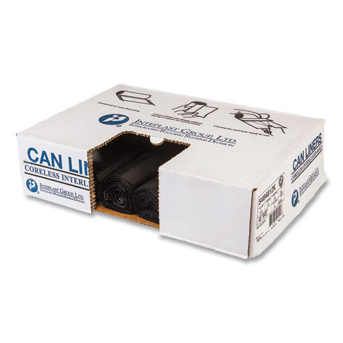 High-density Commercial Can Liners, 45 Gal, 12 Mic, 40" X 48", Black, 25 Bags/roll, 10 Interleaved Rolls/carton - Image 1