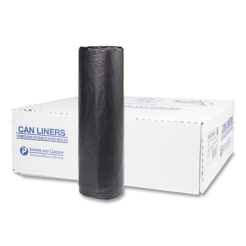 High-density Commercial Can Liners, 45 Gal, 16 Mic, 40" X 48", Black, 25 Bags/roll, 10 Interleaved Rolls/carton - Image 1