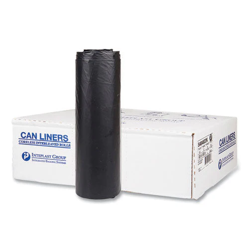 High-density Commercial Can Liners, 45 Gal, 22 Mic, 40" X 48", Black, 25 Bags/roll, 6 Interleaved Rolls/carton - Image 1