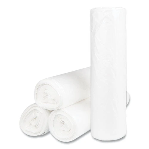 High-density Commercial Can Liners, 60 Gal, 14 Mic, 43" X 48", Natural, 25 Bags/roll, 8 Interleaved Rolls/carton - Image 1