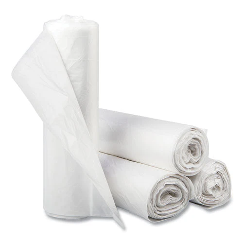 High-density Commercial Can Liners, 60 Gal, 16 Mic, 43" X 48", Natural, 25 Bags/roll, 8 Interleaved Rolls/carton - Image 1