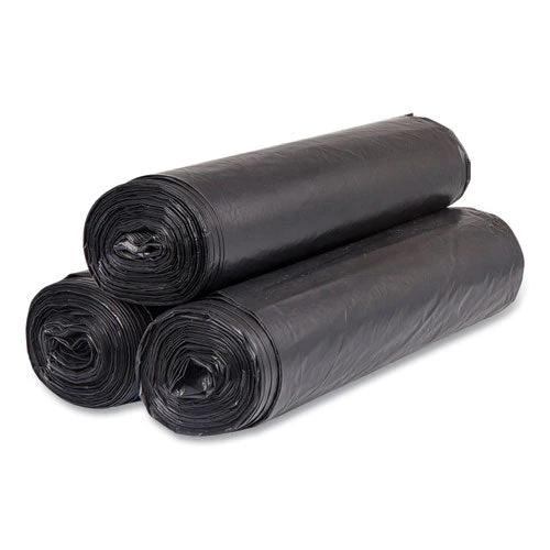 High-density Commercial Can Liners, 60 Gal, 22 Mic, 43" X 48", Black, 25 Bags/roll, 6 Interleaved Rolls/carton - Image 2