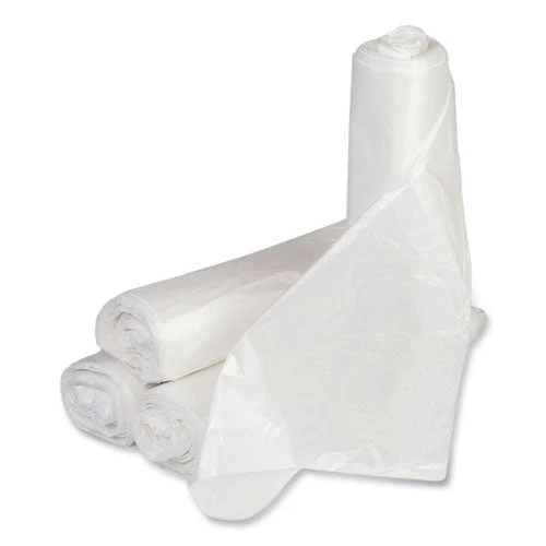 Low-density Commercial Can Liners, Coreless Perforated Roll, 10 Gal, 0.35mil, 24" X 24", Clear, 50 Bags/roll, 20 Rolls/carton - Image 1
