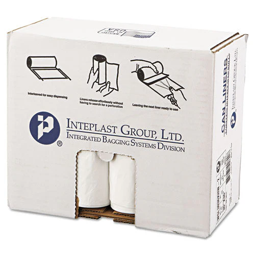 Low-density Commercial Can Liners, Coreless Interleaved Roll, 30 Gal, 0.7 Mil, 30" X 36", White, 25 Bags/roll, 8 Rolls/carton - Image 1