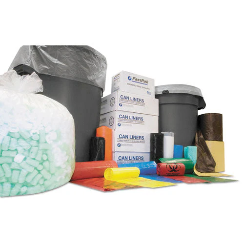 Low-density Commercial Can Liners, Coreless Interleaved Roll, 60 Gal, 0.8 Mil, 38" X 58", White, 20 Bags/roll, 5 Rolls/carton - Image 1