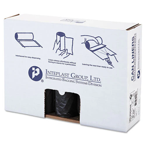 Low-density Commercial Can Liners, Coreless Interleaved Roll, 60 Gal, 1.4 Mil, 38" X 58", Black, 20 Bags/roll, 5 Rolls/carton - Image 1