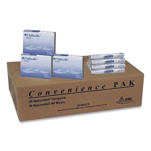 Naturelle Maxi Pad And Tampon Convenience Pack, For Vending, 50 #4 Maxi Pads, 50 Regular Tampons, Wrapped, 100/carton - Image 1