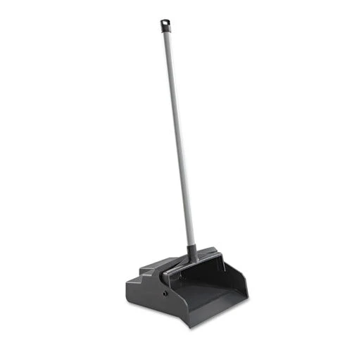 Lobbymaster Plastic Dust Pan, 12w X 37h, Plastic, Black Pan/white Handle - Image 1