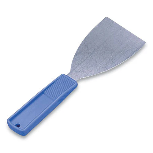Putty Knife, 3" Wide, Stainless Steel Blade, Blue Polypropylene Handle - Image 1
