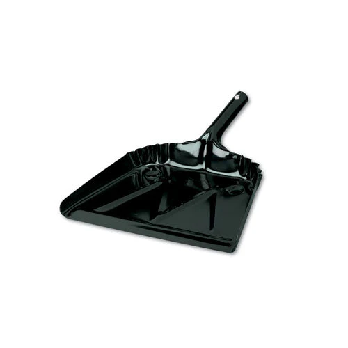 Heavy-duty Commercial Dust Pan, 16 X 15.5, 5.38" Handle, 20-gauge Steel, Black - Image 1