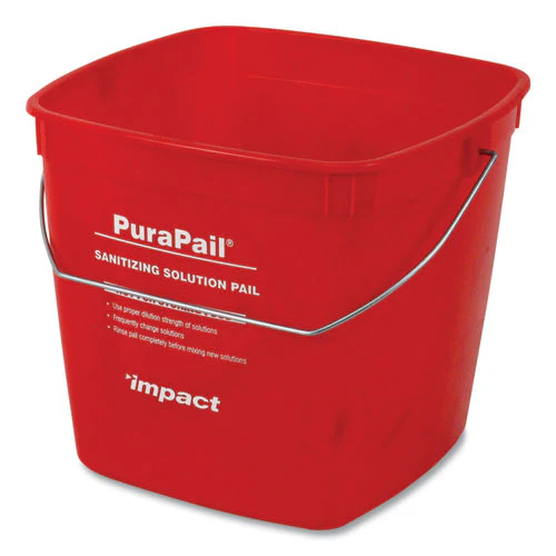 Purapail Sanitizing Bucket, 6 Qt, Polyethylene, Red - Image 1