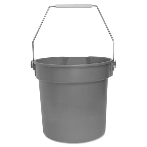 Deluxe Heavy-duty Bucket, 10 Qt, Polypropylene, Gray, 10.63" Dia - Image 1