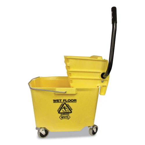 Side-press Squeeze Wringer/plastic Bucket Combo, 12 To 32 Oz, Yellow - Image 1