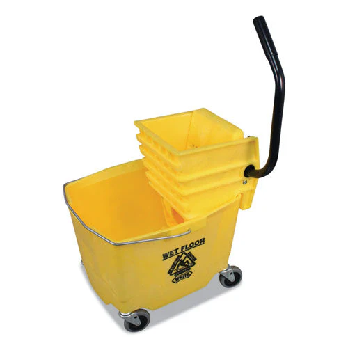Side-press Squeeze Wringer/plastic Bucket Combo, 12 To 32 Oz, Yellow - Image 2