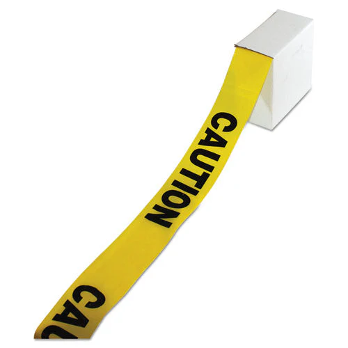 Site Safety Barrier Tape, "caution" Text, 3" X 1,000 Ft, Yellow/black - Image 1