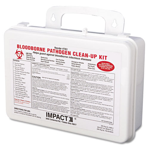 Bloodborne Pathogen Cleanup Kit, 10 X 7 X 2.5, Osha Compliant, Plastic Case - Image 1