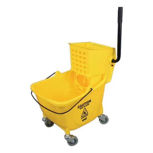 Side-press Wringer And Plastic Bucket Combo, 12 To 32 Oz, Yellow - Image 1