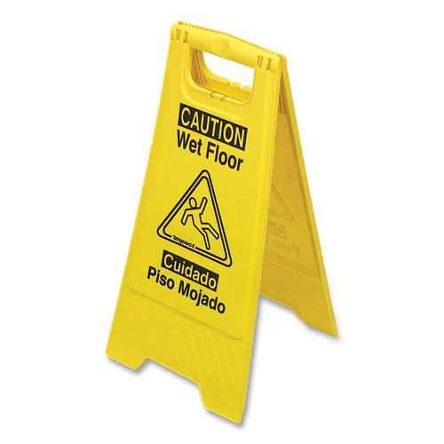 Bilingual Yellow Wet Floor Sign, 12.05 X 1.55 X 24.3 - Image 3