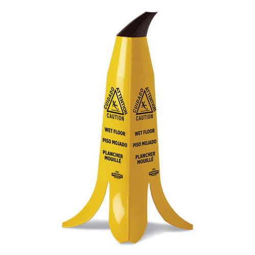Banana Wet Floor Cones, 11 X 11.15 X 23.25, Yellow/brown/black - Image 1