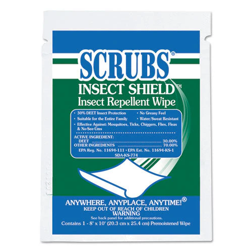 Insect Shield Insect Repellent Wipes, 8 X 10, Floral, 100/carton - Image 1