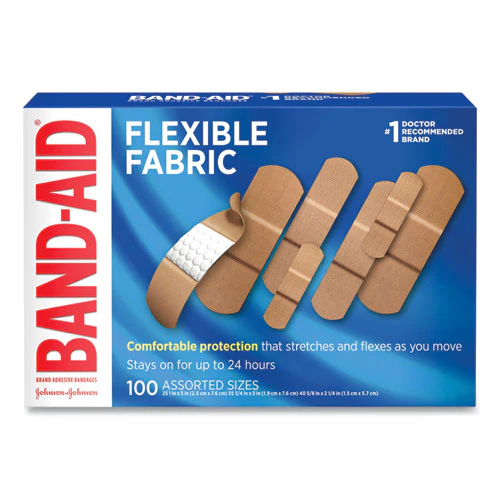 Flexible Fabric Adhesive Bandages, Assorted, 100/box - Image 1