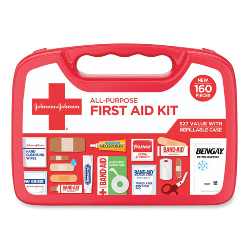 All-purpose First Aid Kit, 160 Pieces, Plastic Case - Image 1