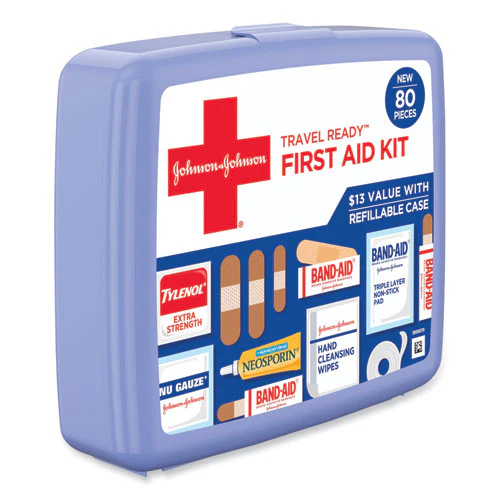 Red Cross Travel Ready Portable Emergency First Aid Kit, 80 Pieces, Plastic Case - Image 3
