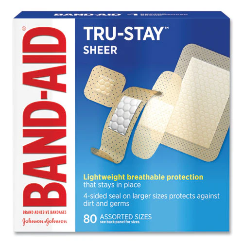 Tru-stay Sheer Strips Adhesive Bandages, Assorted, 80/box - Image 1