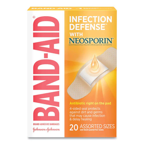 Antibiotic Adhesive Bandages, Assorted Sizes, 20/box - Image 1
