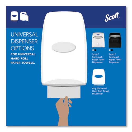 Essential High Capacity Hard Roll Towels For Business, Absorbency Pockets, 1-ply, 8" X 1,000 Ft, 1.5" Core, White,12 Rolls/ct - Image 3