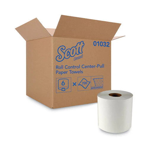 Essential Roll Center-pull Towels, 1-ply, 8 X 12, White, 700/roll, 6 Rolls/carton - Image 1