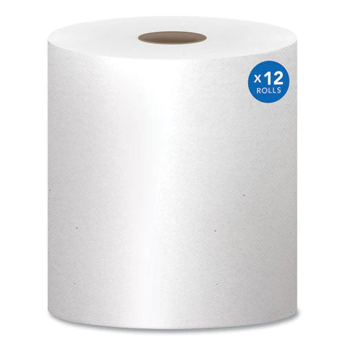 Essential Hard Roll Towels For Business, Absorbency Pockets, 1-ply, 8" X 800 Ft,  1.5" Core, White, 12 Rolls/carton - Image 1