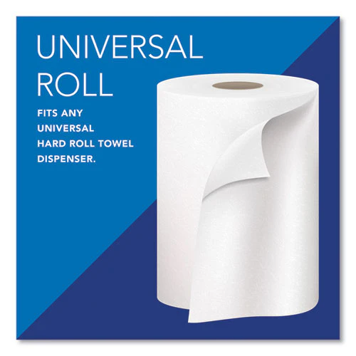 Essential 100% Recycled Fiber Hard Roll Towel, 1-ply, 8" X 800 Ft, 1.5" Core, White, 12 Rolls/carton - Image 3