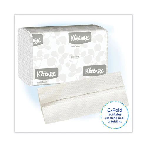 C-fold Paper Towels, 1-ply, 10.13 X 13.15, White, 150/pack, 16 Packs/carton - Image 3