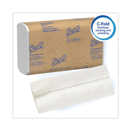 Essential C-fold Towels For Business, Absorbency Pockets, 1-ply, 10.13 X 13.15, White, 200/pack, 12 Packs/carton - Image 2