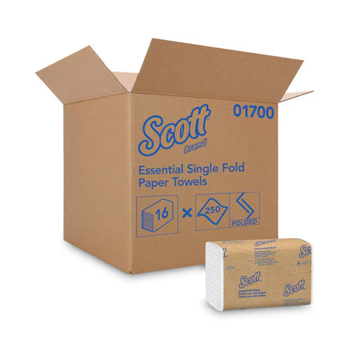 Essential Single-fold Towels, Absorbency Pockets, 9.3 X 10.5, 250/pack, 16 Packs/carton - Image 1