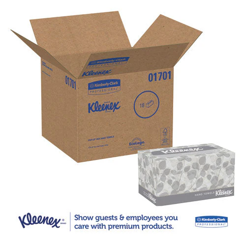 Hand Towels, Pop-up Box, Cloth, 1-ply, 9 X 10.5, Unscented, White, 120/box, 18 Boxes/carton - Image 3