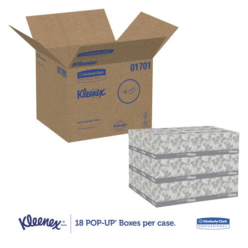 Hand Towels, Pop-up Box, Cloth, 1-ply, 9 X 10.5, Unscented, White, 120/box, 18 Boxes/carton - Image 2
