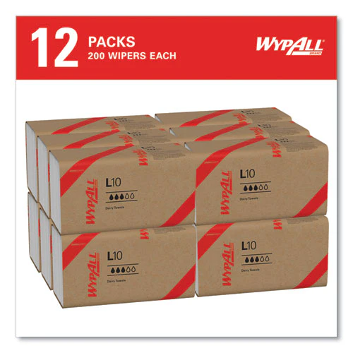 L10 Sani-prep Dairy Towels, Banded, 2-ply, 9.3 X 10.5, Unscented, White, 200/pack, 12 Packs/carton - Image 2